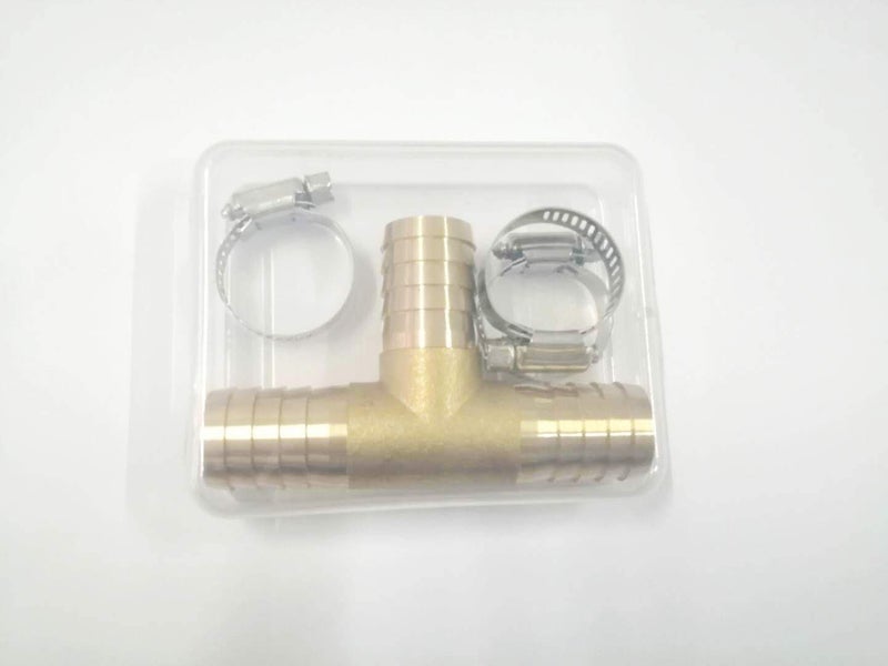 YOUHO Brass Hose barb Fitting 3-Way Tee Hose Fitting (1 inch brass tee connector, 1pcs,)(3pcs Included Hose clamp)1PCS 1 inchï¼ˆ25MMï¼‰ - Image 2